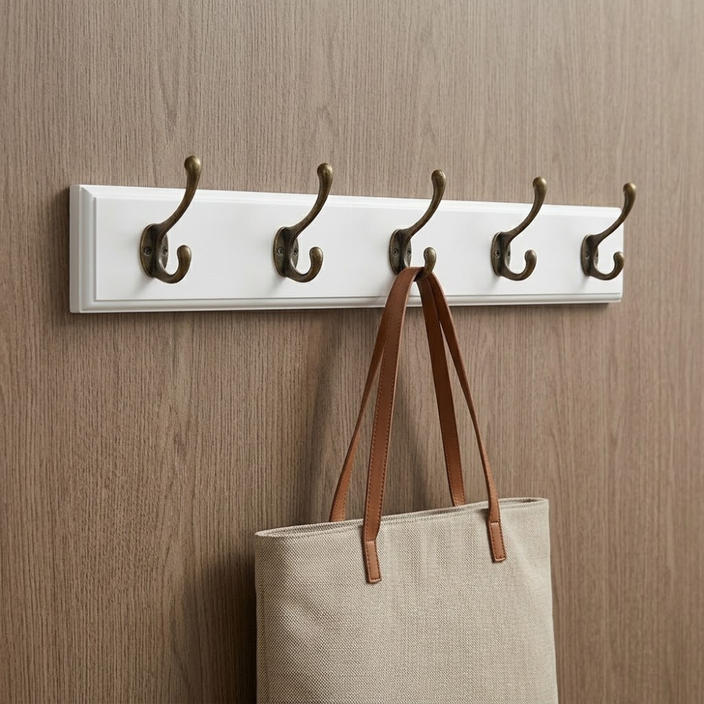 Sculptural Minimalist Organic Wooden Wall Mounted Coat Rack