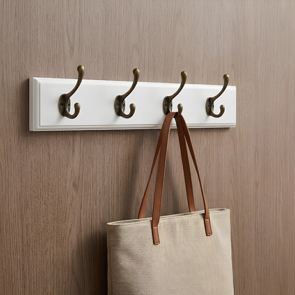 Sculptural Minimalist Organic Wooden Wall Mounted Coat Rack