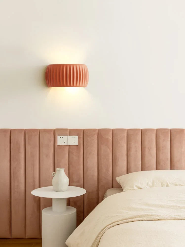Ribbed Resin Up Down French Modern Wall Light