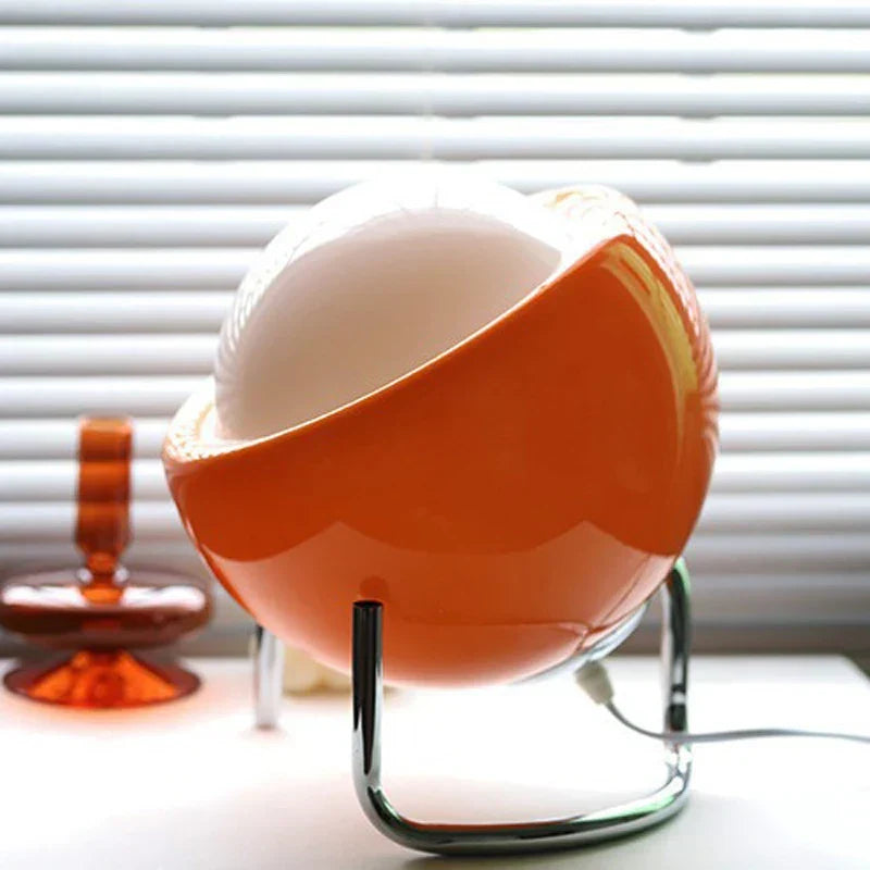 Bauhaus Sculptural Glass Table Lamp With Textured Steel Base