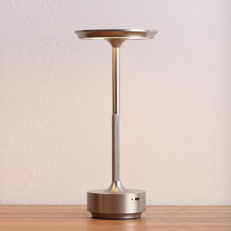 Minimalist Aluminium Cordless Touch Dimmable Rechargeable Table Lamp