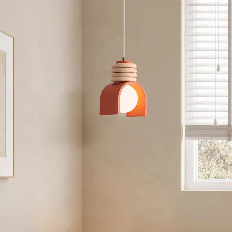 Wabi-Sabi Sculptural Resin Japanese Minimalist Organic Form Pendant Light