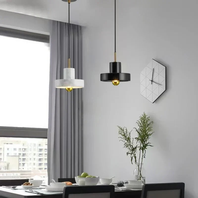 Sculptural Natural Marble Stone Postmodern Pendant Light