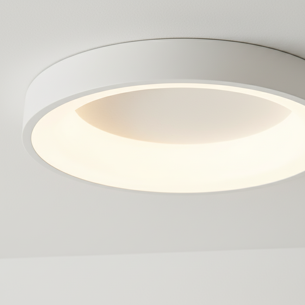 Scandinavian Minimalist Round Aluminum Acrylic Flush Mount Ceiling Light