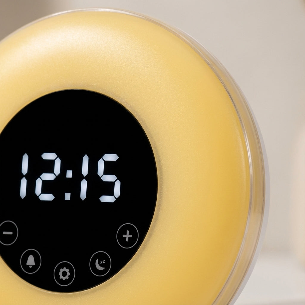 Sunrise Simulation Dimmable Bedside Alarm Clock With Nature Sounds