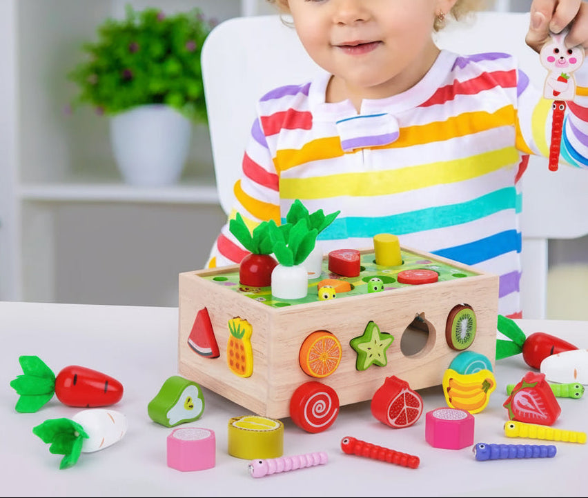 Wooden Sorting Farm Playset Montessori Educational Toy Set