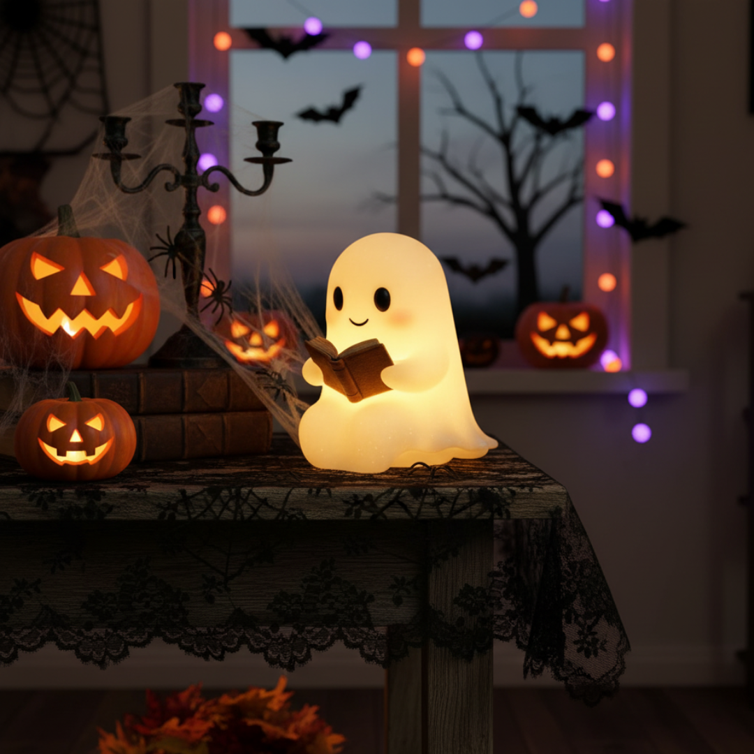 Cute Ghost Shaped Bedside Night Light Table Lamp