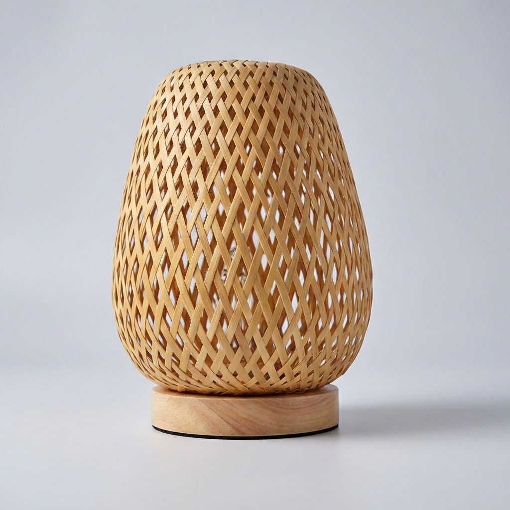 Woven Bamboo Shade Compact USB Powered Table Lamp