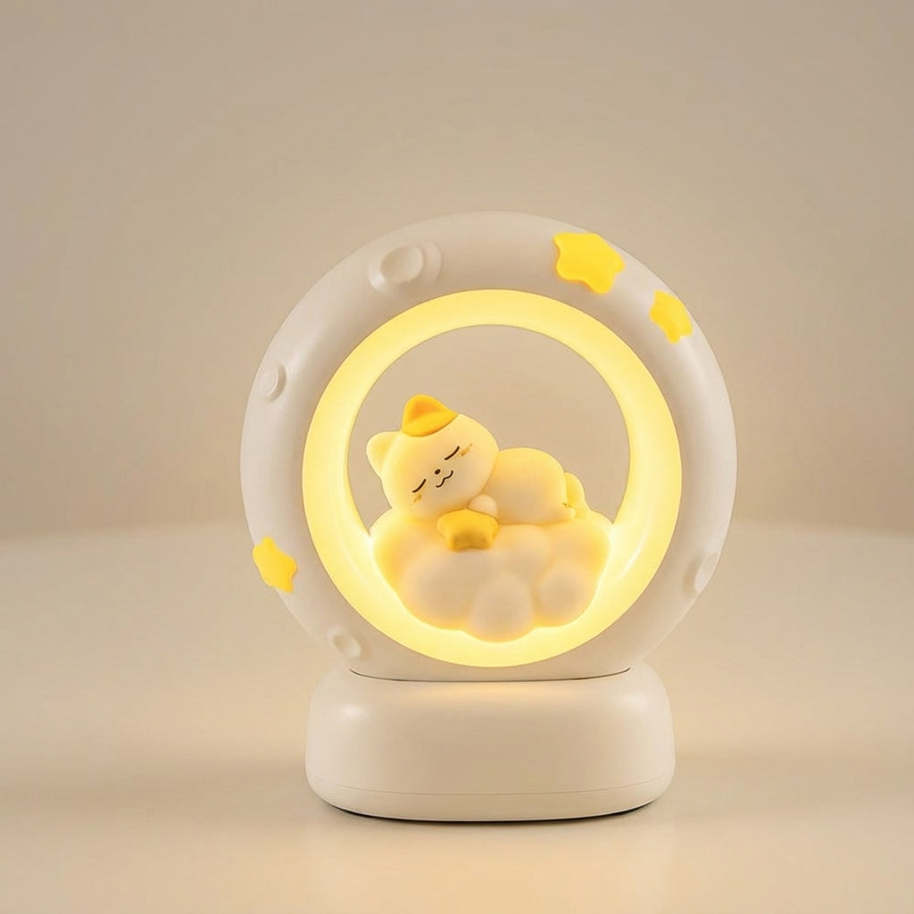 Cute Cat Shaped Dimmable Rechargeable Bedside Night Table Lamp