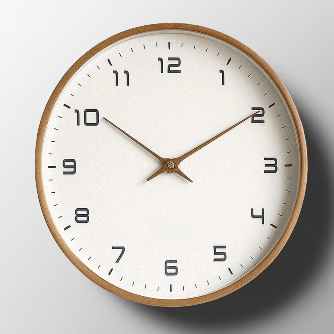 Minimalist Wood Frame Silent Quartz Wall Clock