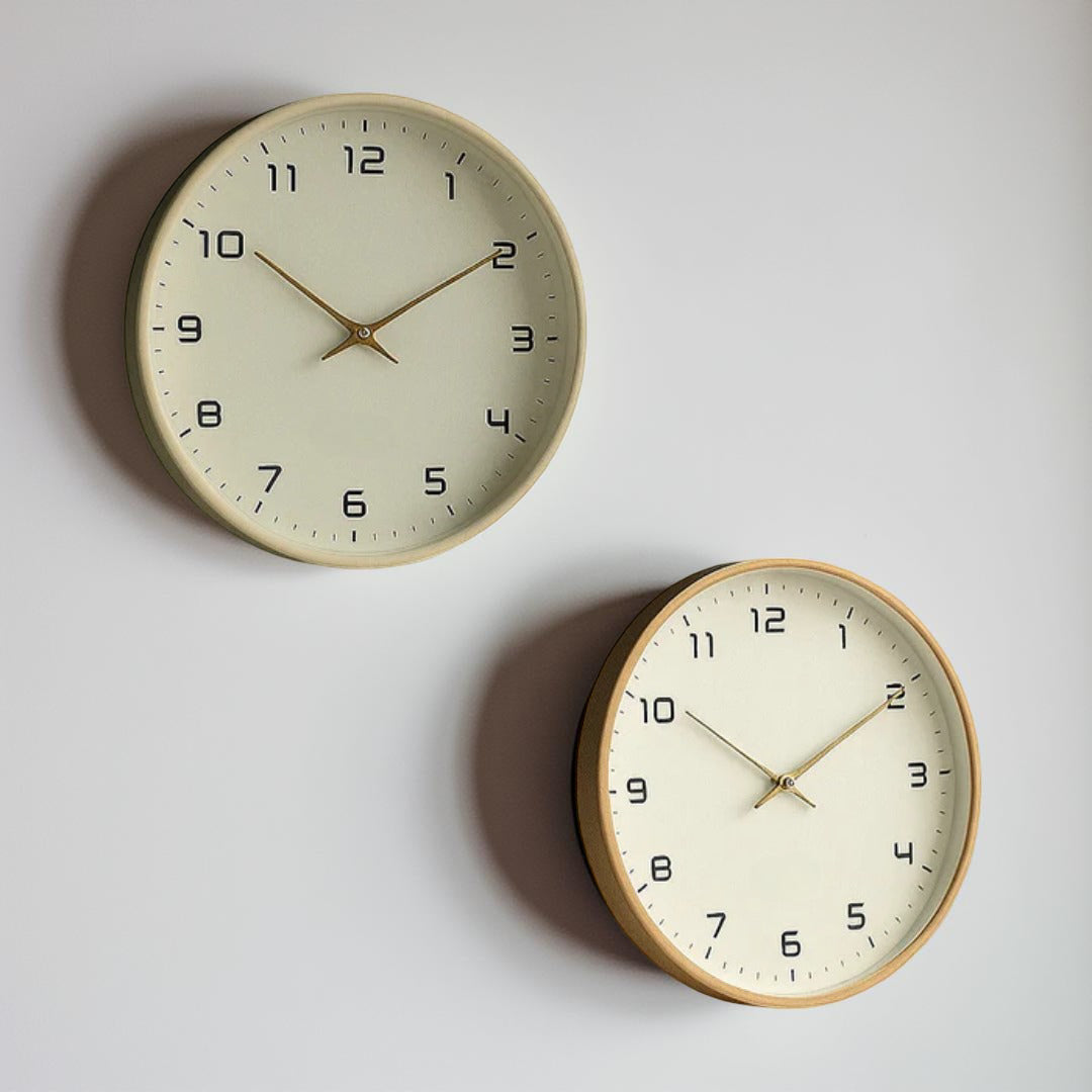 Minimalist Wood Frame Silent Quartz Wall Clock