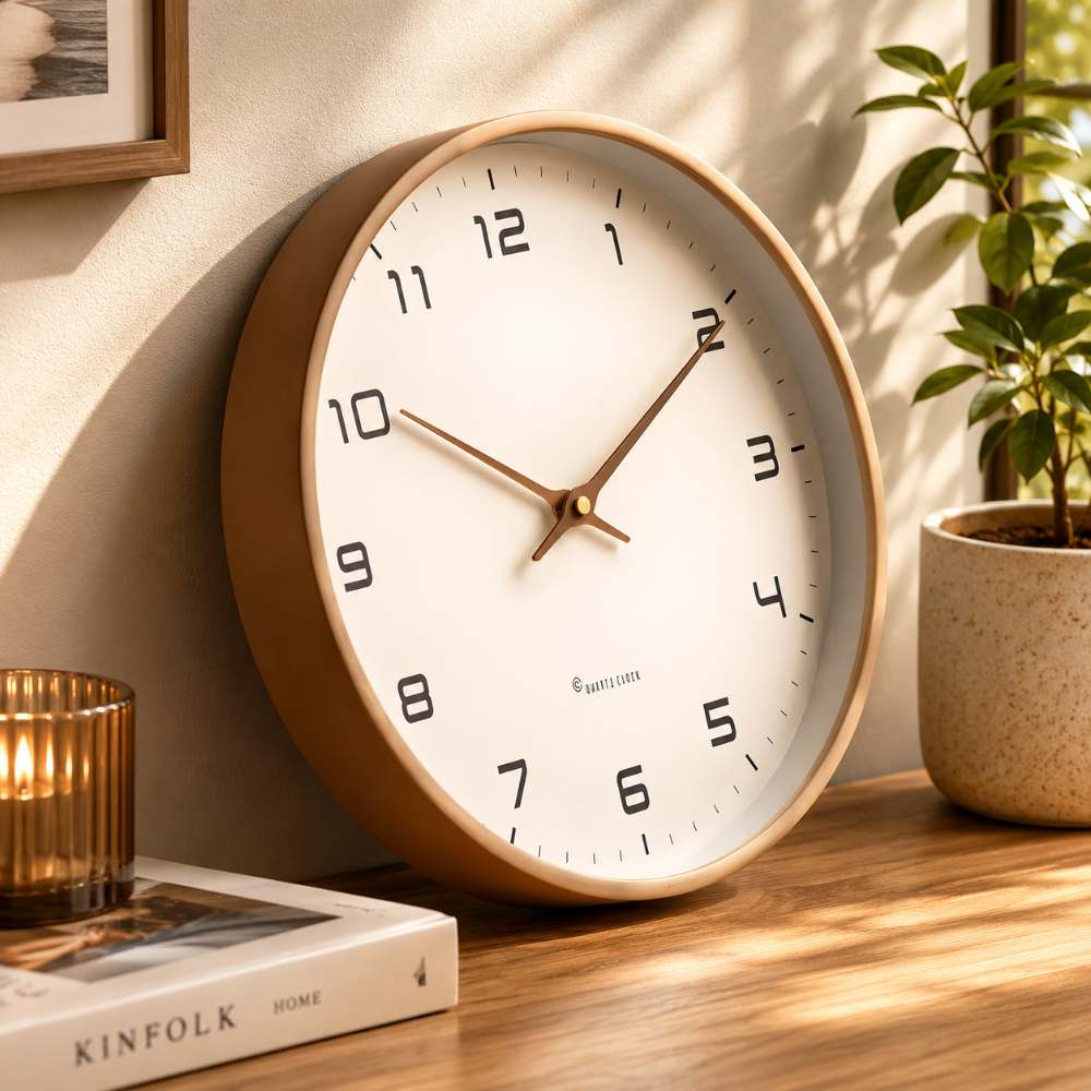 Silent Round Modern Decorative Home Accent Wall Clock
