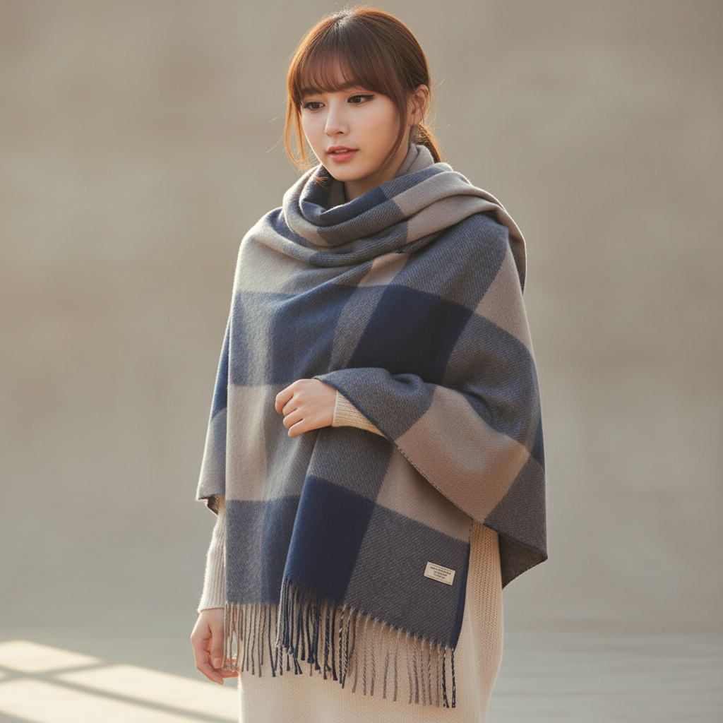 Soft Diamond Pattern Oversized Wrap Scarf
