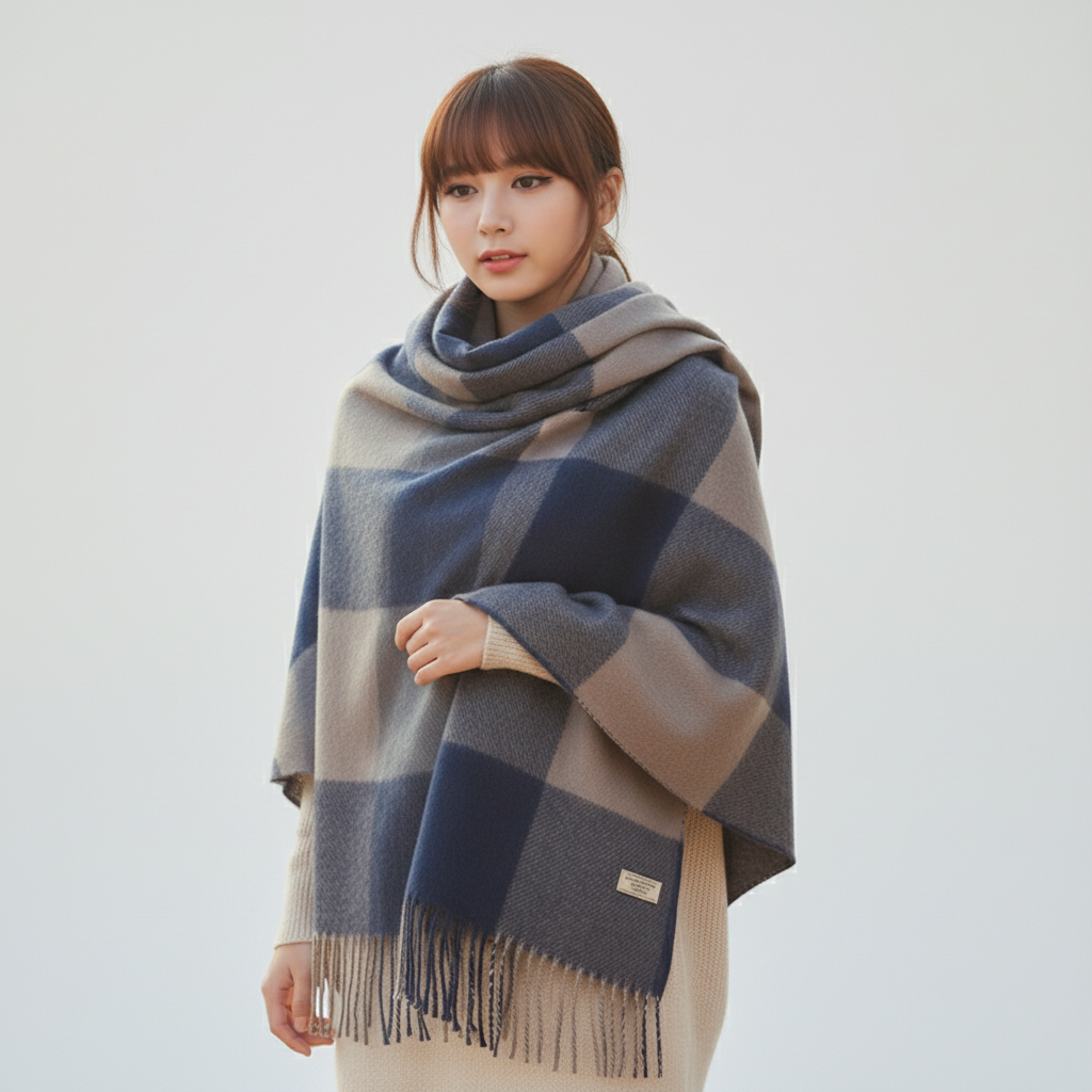 Soft Diamond Pattern Oversized Wrap Scarf