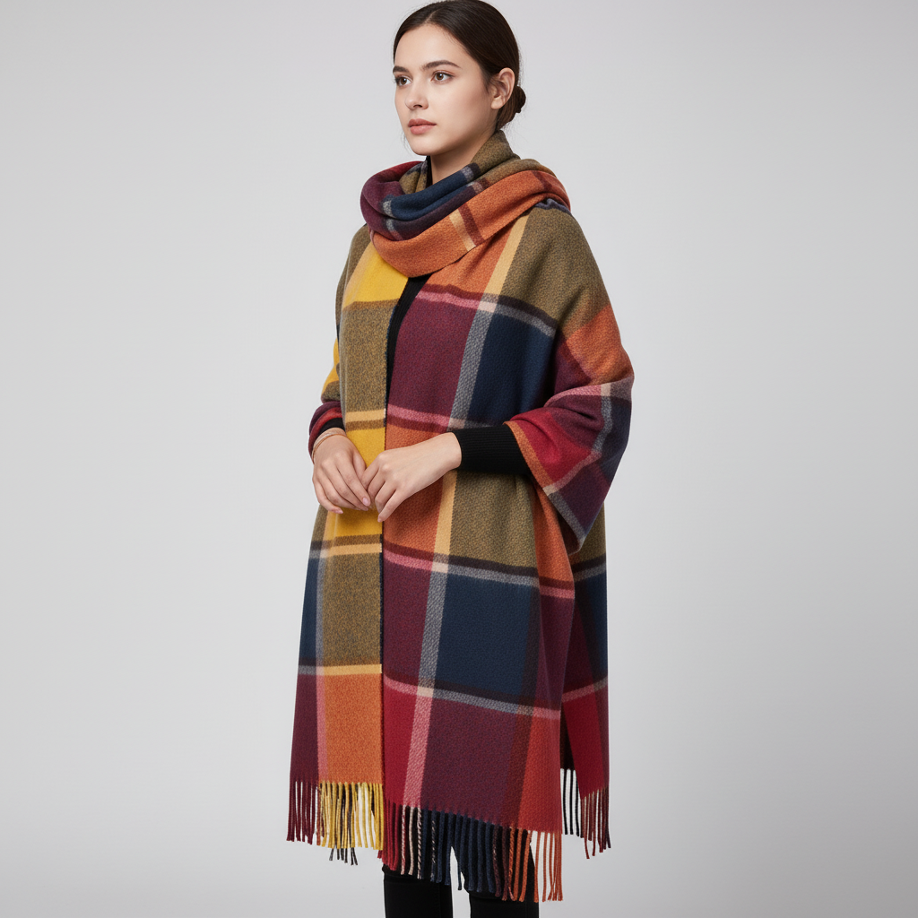 Soft Diamond Pattern Oversized Wrap Scarf