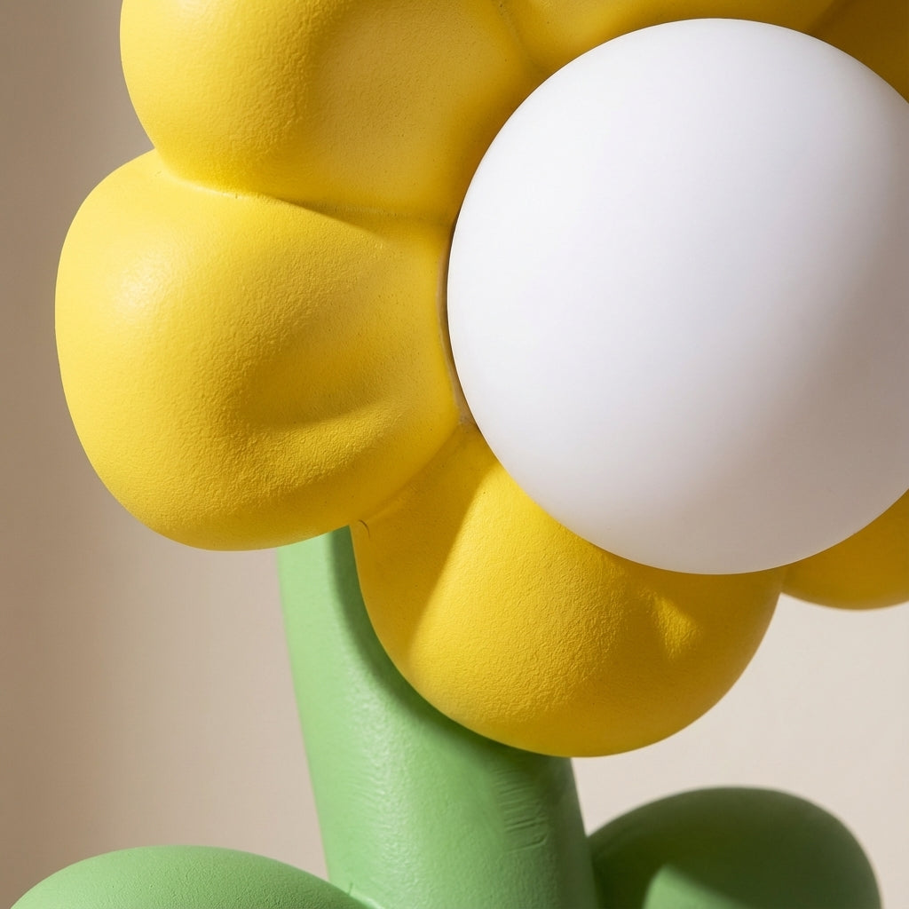 Sculpted Flower Silhouette Resin Bedside Table Lamp