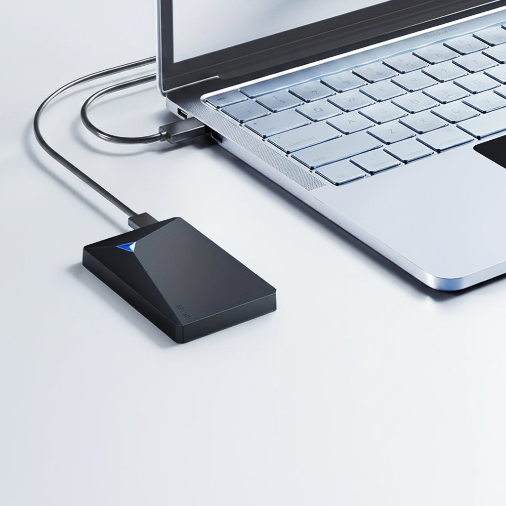 Slim Lightweight Portable External SSD Storage Backup Drive