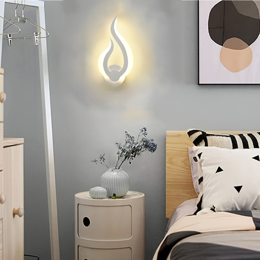 Flame Silhouette Sculptural Acrylic Modern Wall Light