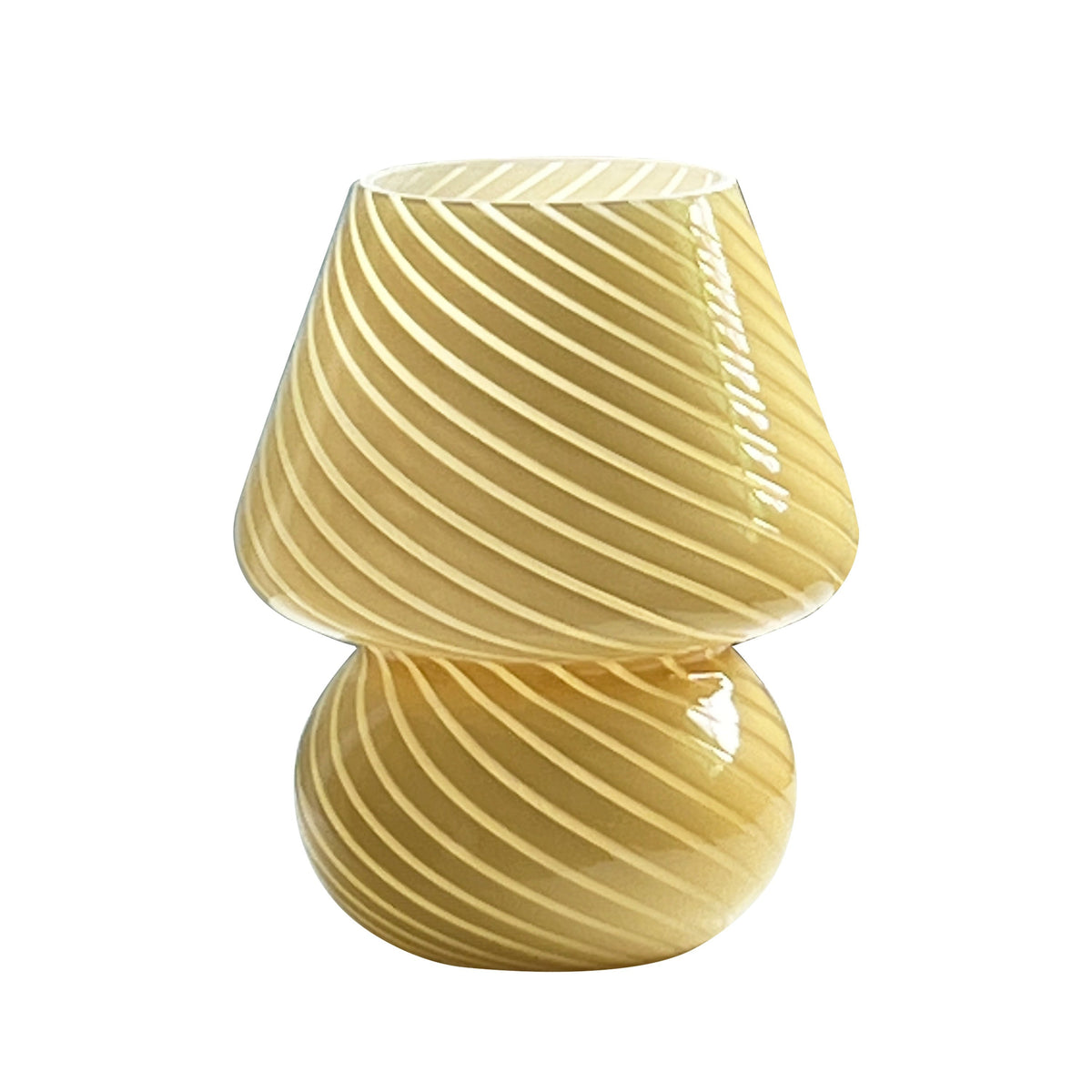 Swirled Art Glass Mushroom Dimmable Table Lamp