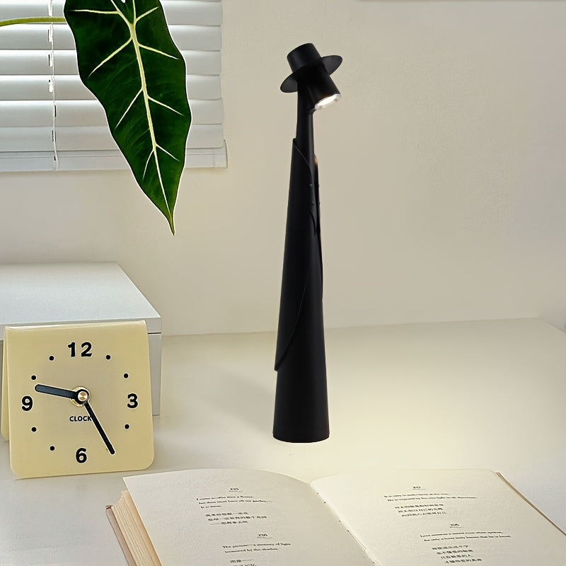 Sculptural Hat Silhouette Rechargeable Touch Control Table Lamp