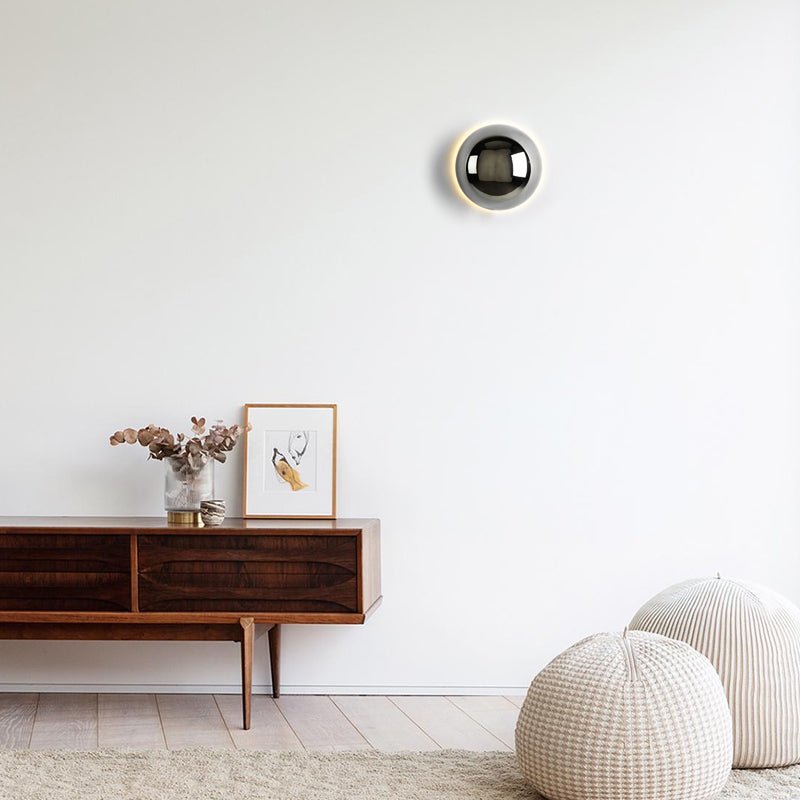 Bauhaus Eclipse Halo Round Metallic Sculptural Wall Light
