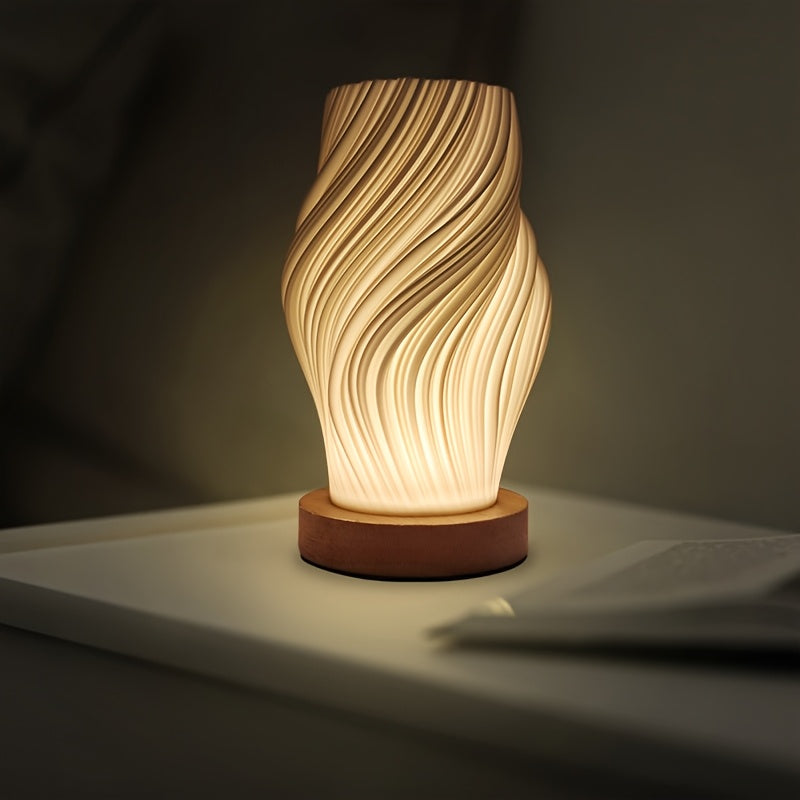 Sculptural Swirl Wave Dimmable Bedside Desk Table Lamp