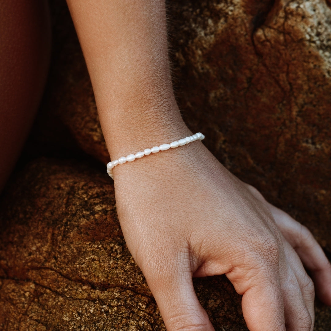 Handmade Freshwater Pearl Gold Plated Silver Adjustable Bracelet