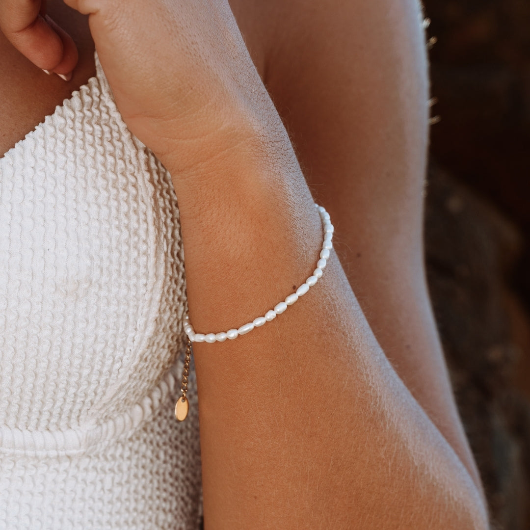 Handmade Freshwater Pearl Gold Plated Silver Adjustable Bracelet