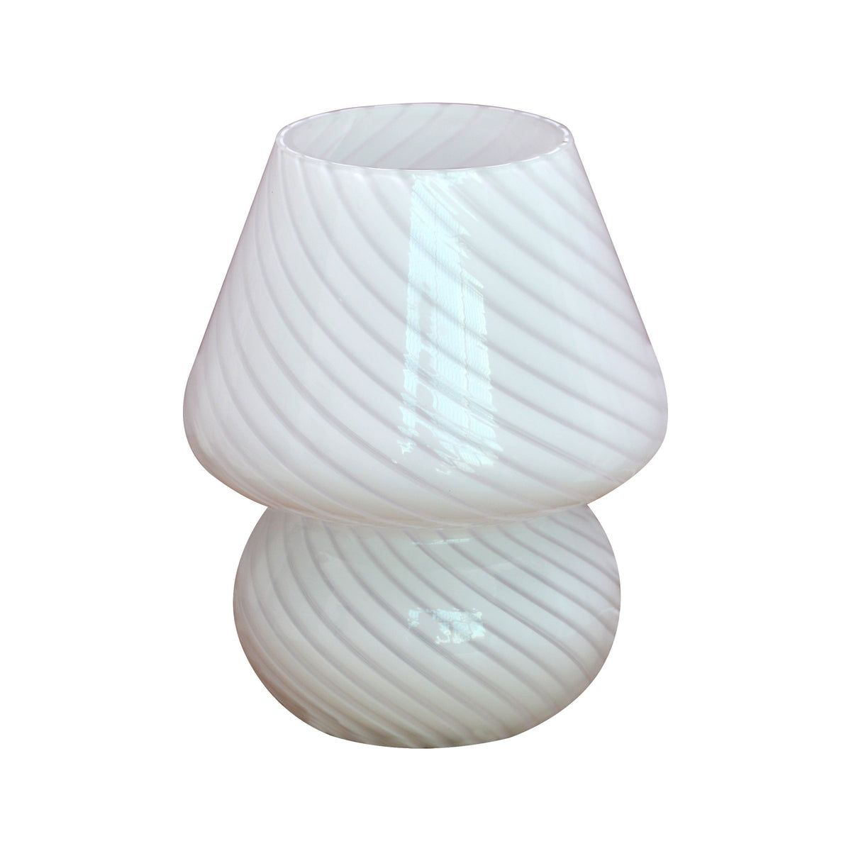 Swirled Art Glass Mushroom Dimmable Table Lamp