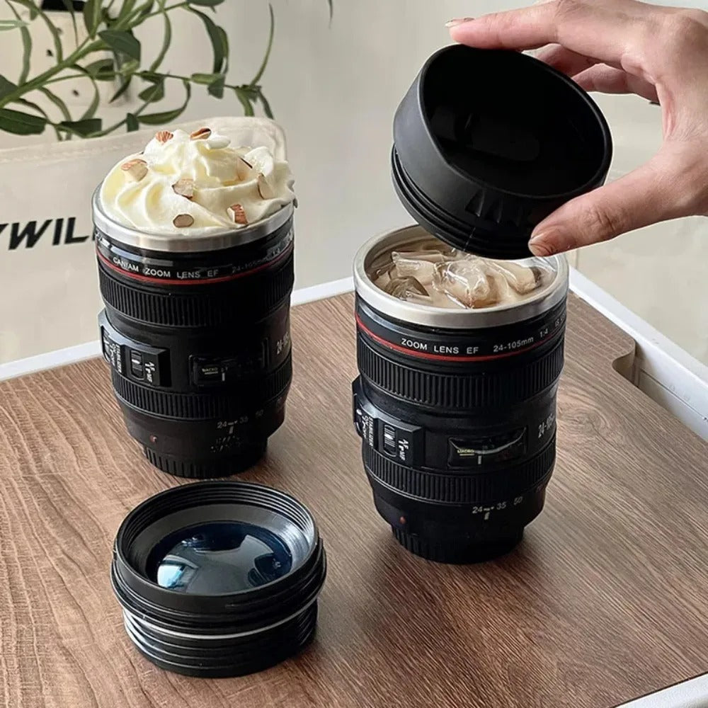 Realistic Camera Lens Shaped Focus Ring Coffee Mug