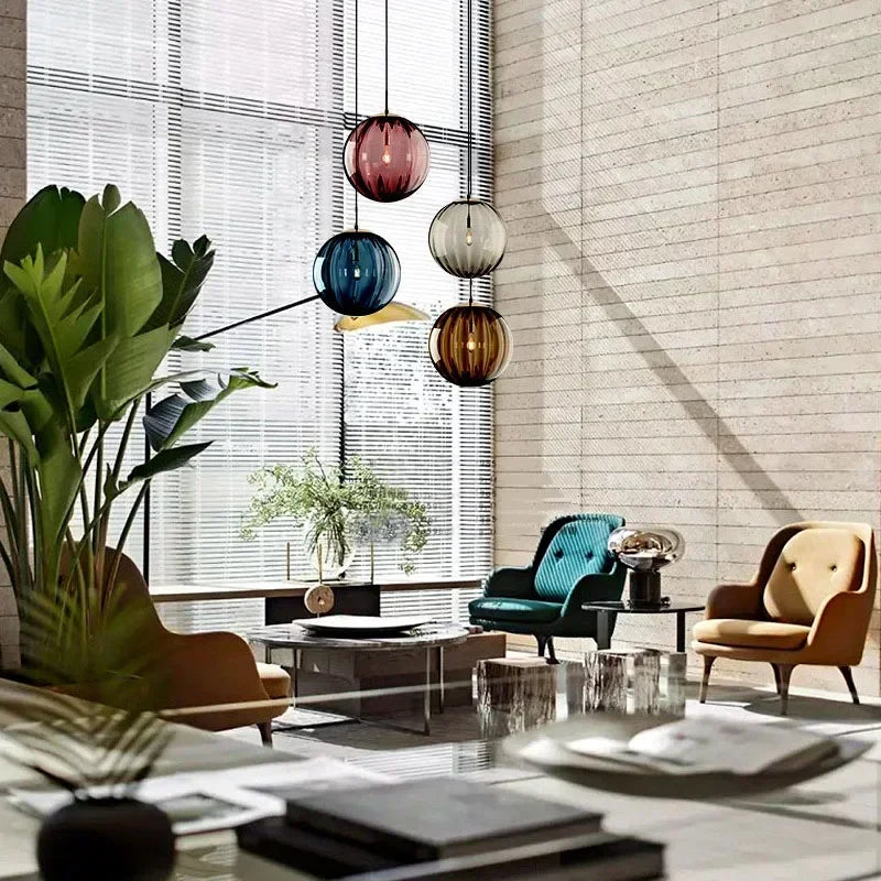 Nordic Glass Globe Contemporary Energy Efficient Pendant Light