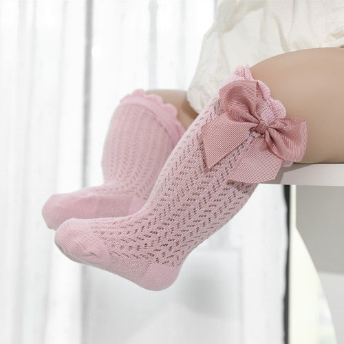 Soft Breathable Cotton Large Bow Baby Socks