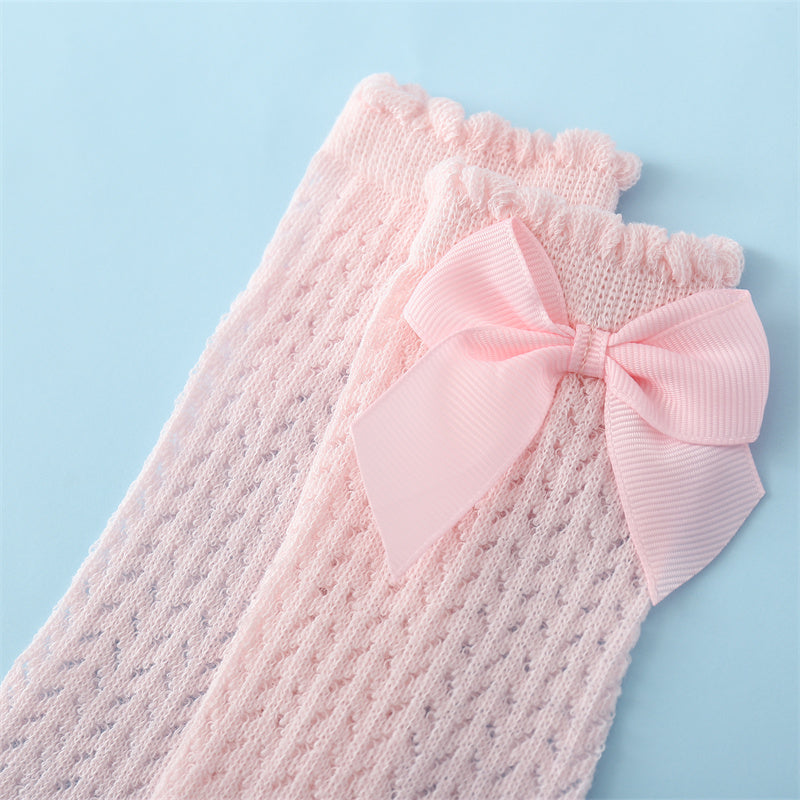 Soft Breathable Cotton Large Bow Baby Socks