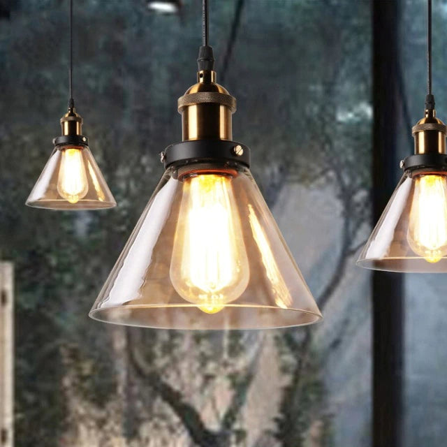 Cylindrical Crystal Glass Adjustable Height Pendant Light