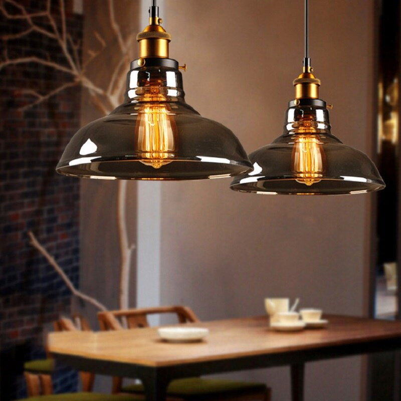 Cylindrical Crystal Glass Adjustable Height Pendant Light