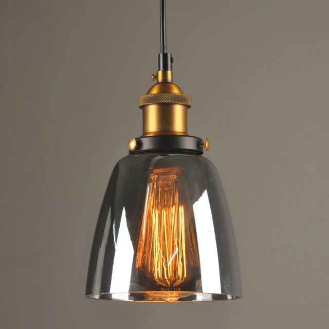 Cylindrical Crystal Glass Adjustable Height Pendant Light