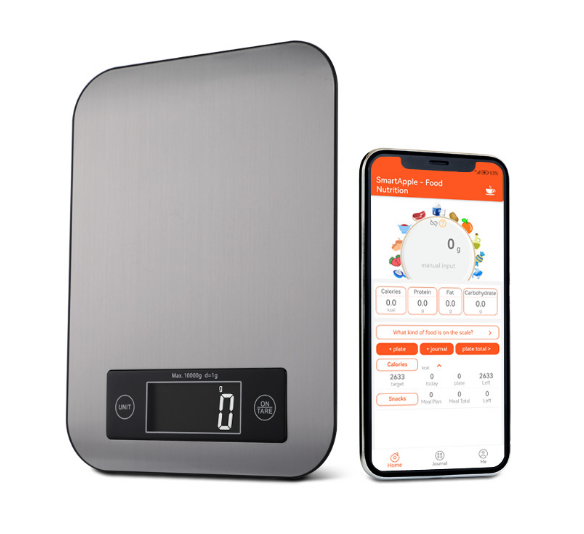 Compact Rectangular Stainless Steel Digital Kitchen Food Scale