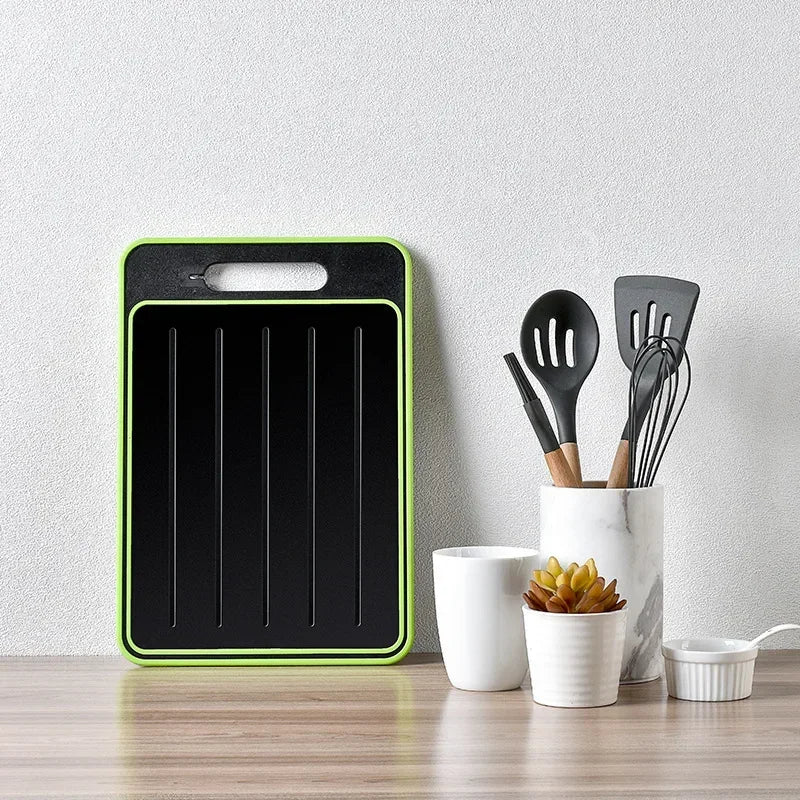 Aluminum Alloy Double-Sided Defrosting Plate Cutting Board With Sharpener