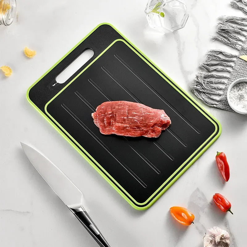 Aluminum Alloy Double-Sided Defrosting Plate Cutting Board With Sharpener