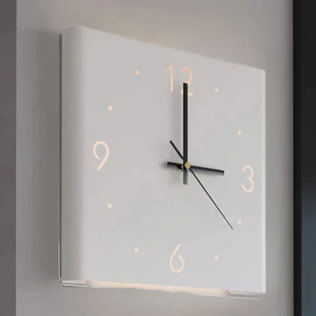 Minimalist Illuminated Square Iron Double-Sided Silent Wall Clock