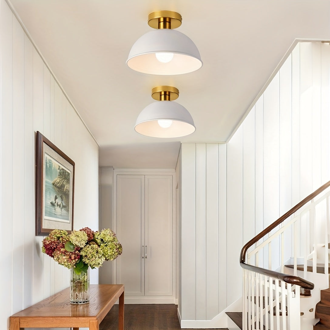 Minimalist Matte Metal Dome Semi Flush Ceiling Light
