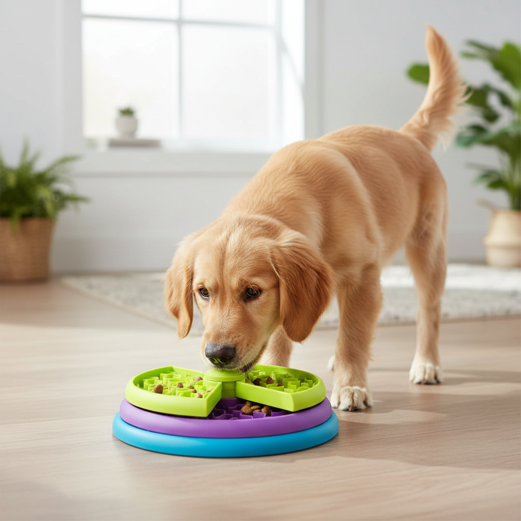 Multi-Level Foraging Design Interactive Slow Feeder Dog Bowl