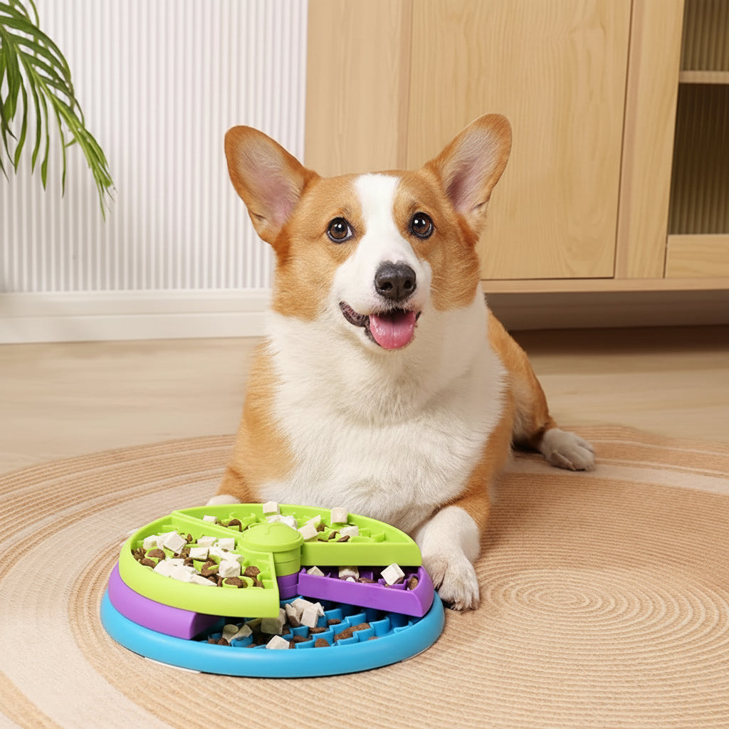 Multi-Level Foraging Design Interactive Slow Feeder Dog Bowl