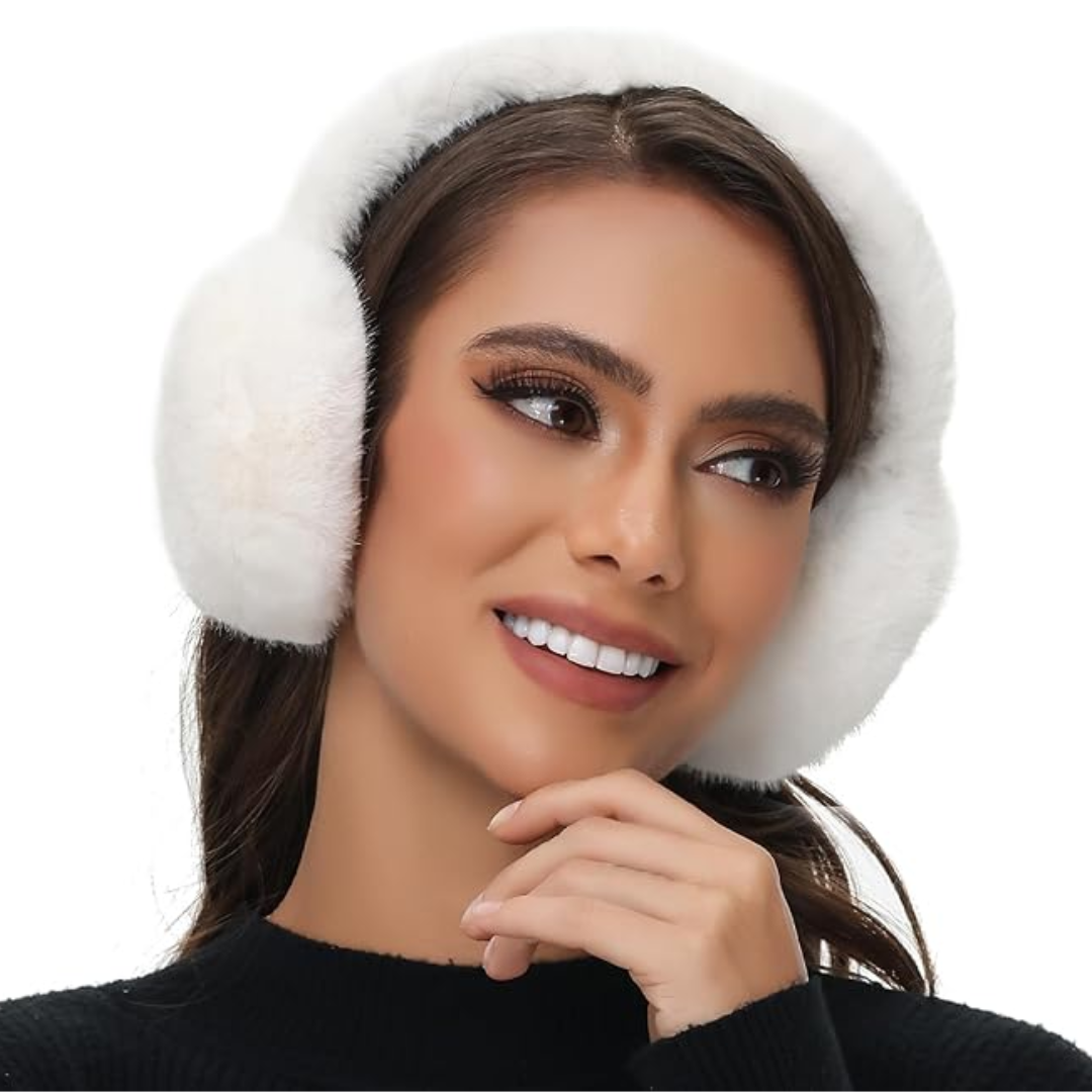 Fluffy Foldable Faux Fur Fleece Lined Winter Ear Warmers
