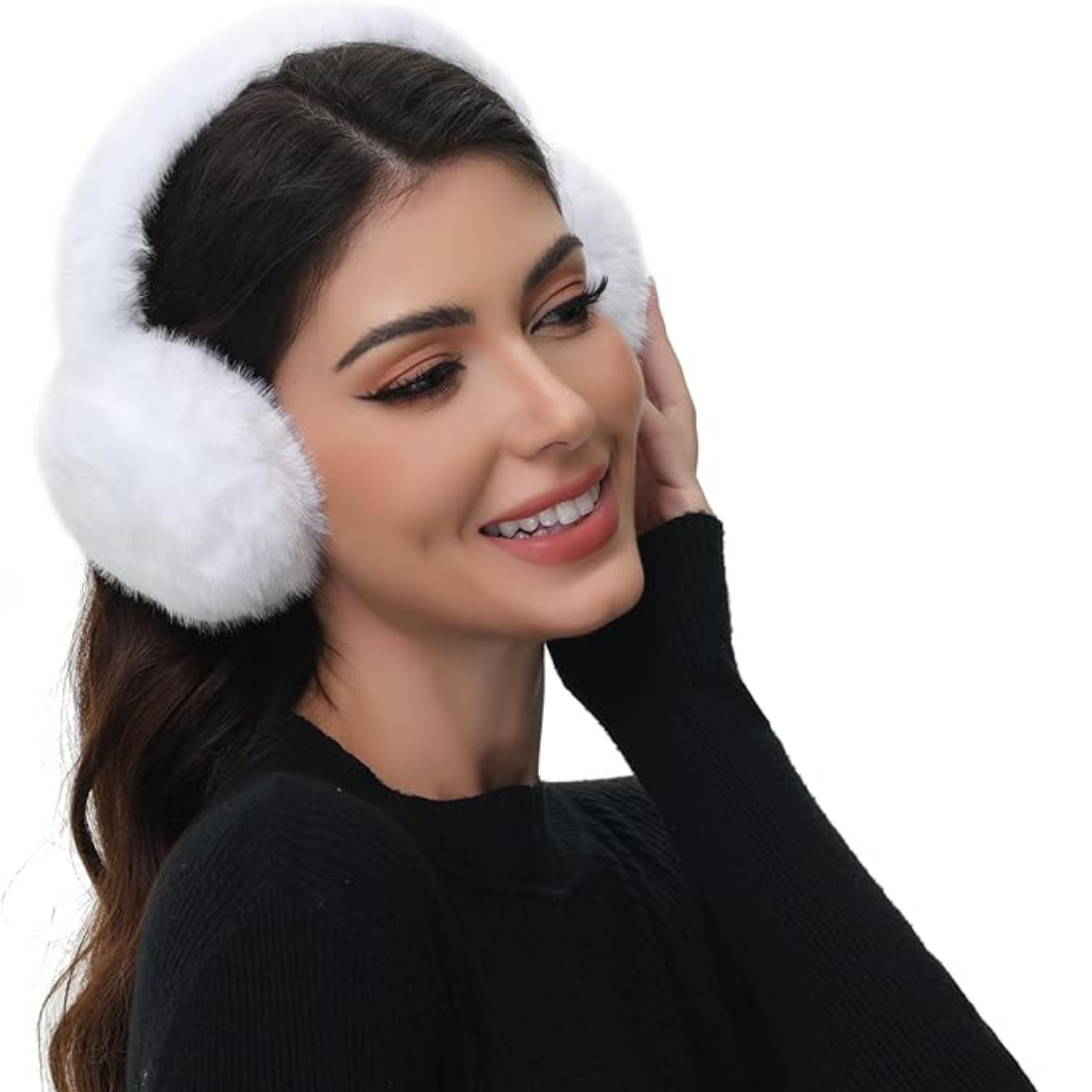 Fluffy Foldable Faux Fur Fleece Lined Winter Ear Warmers