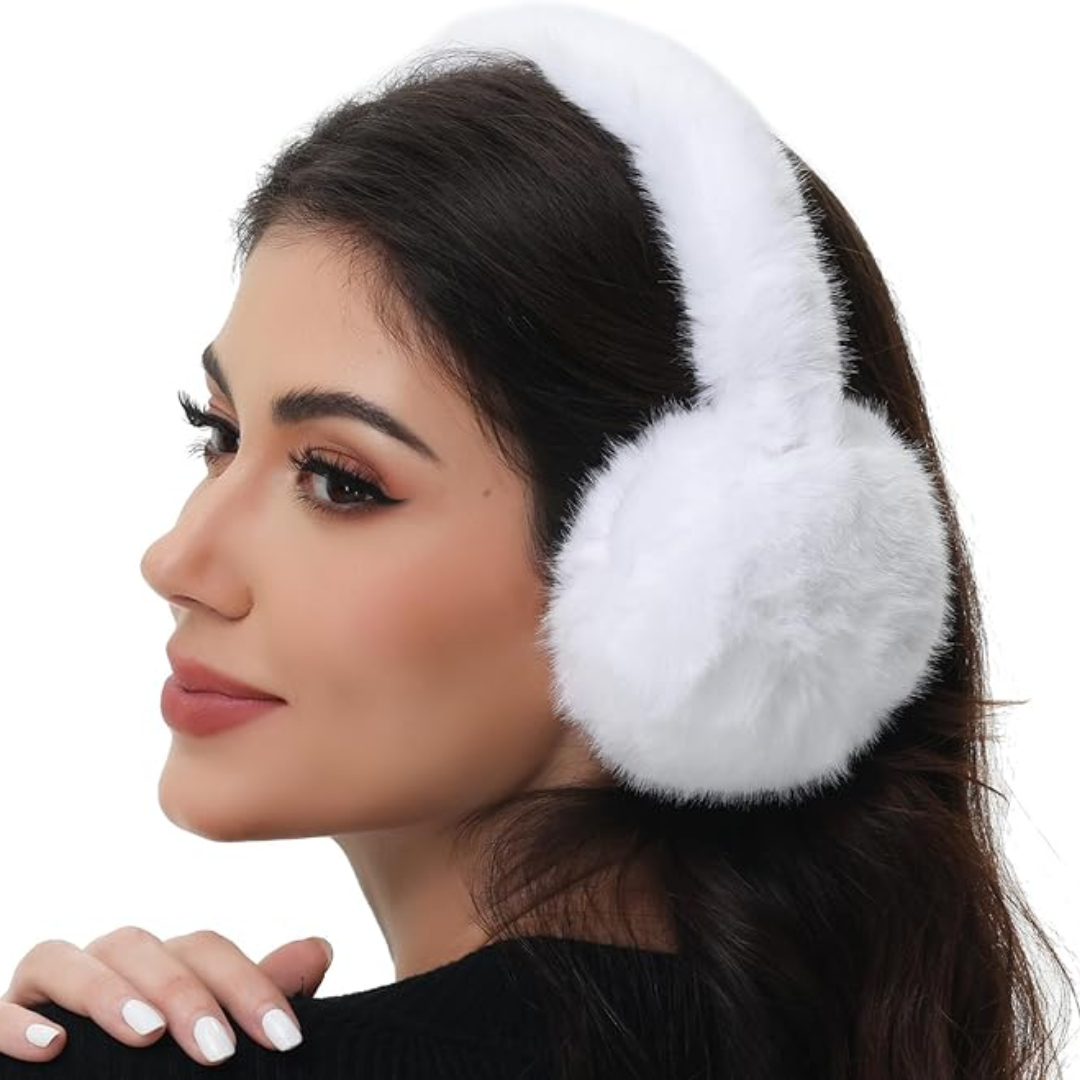 Fluffy Foldable Faux Fur Fleece Lined Winter Ear Warmers