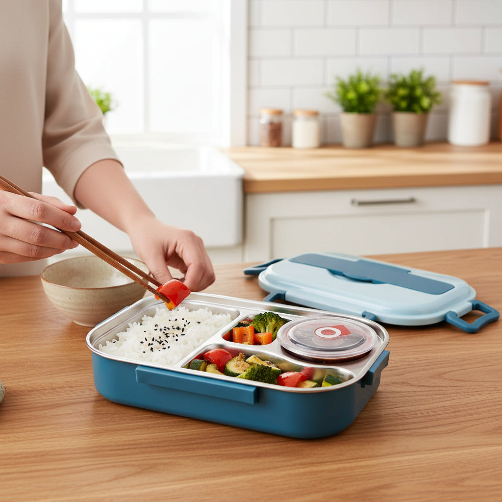 Compartmented Insulated Bento Lunch Box Food Storage Container