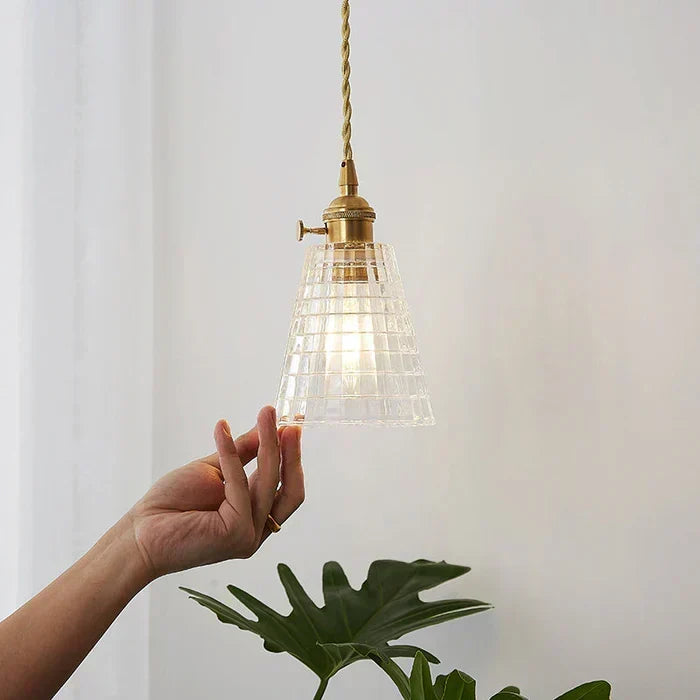 Hand-Blown Glass Round Shade Industrial Dining Pendant Light