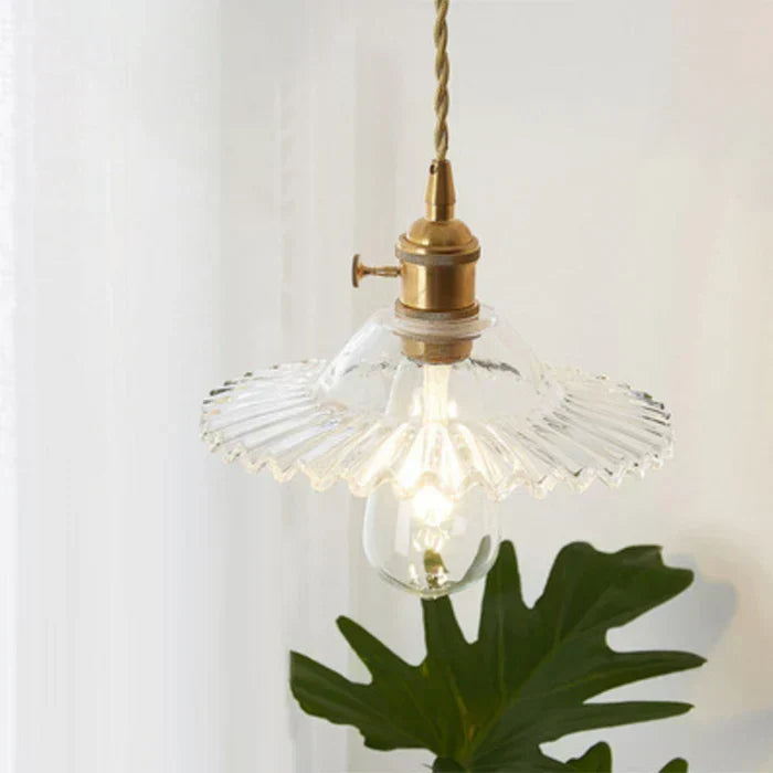 Hand-Blown Glass Round Shade Industrial Dining Pendant Light