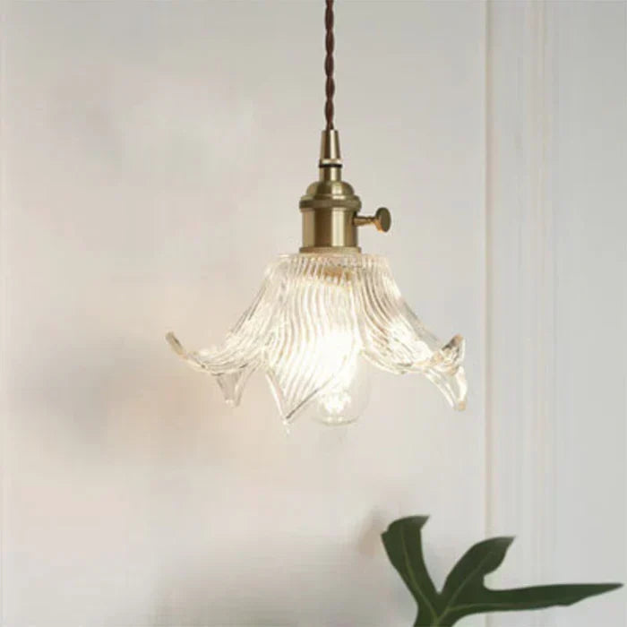 Hand-Blown Glass Round Shade Industrial Dining Pendant Light